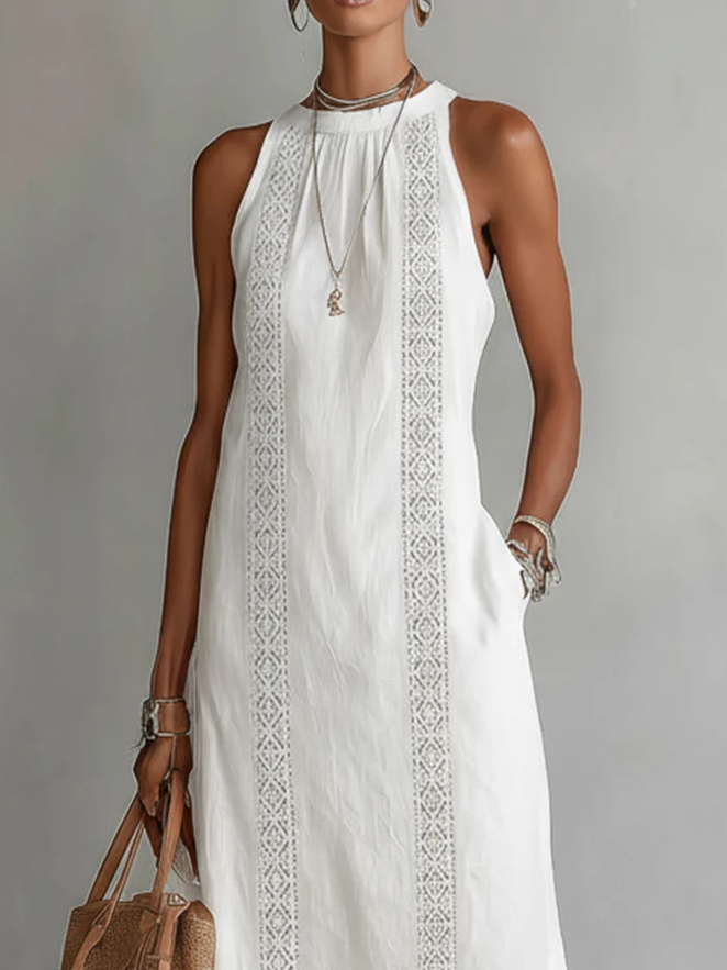 Jimena | Cotton linen midi jurk