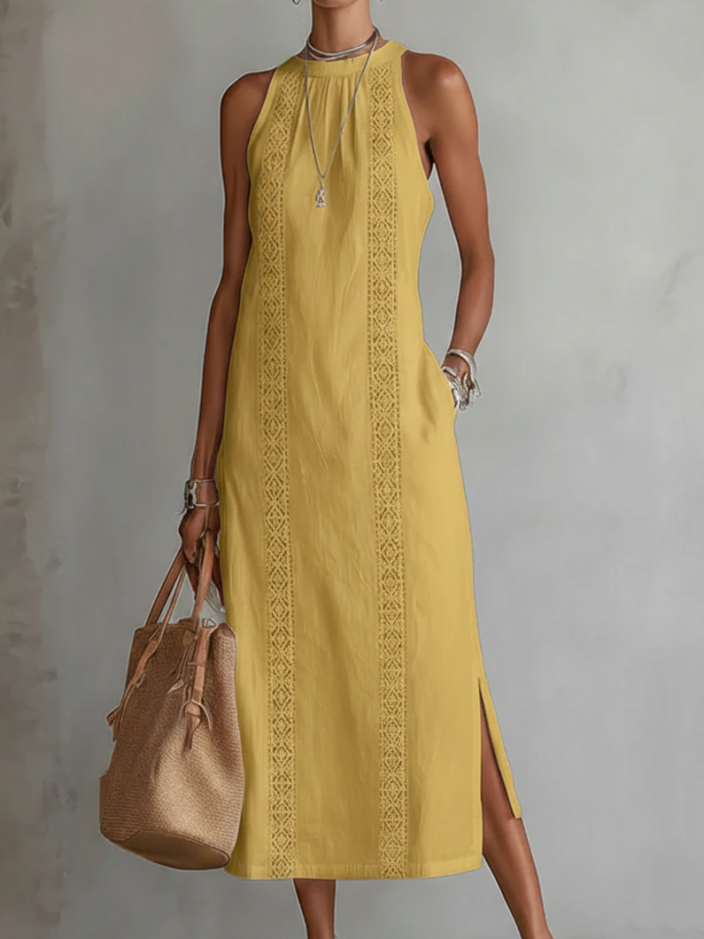 Jimena | Cotton linen midi jurk