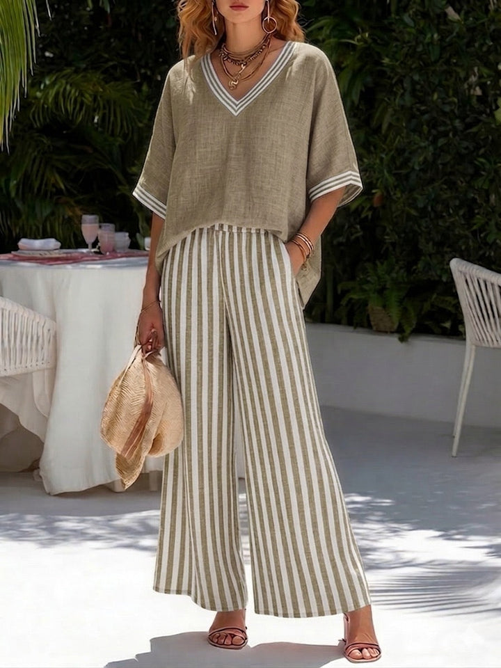 Rosa | Two-piece gestreepte set