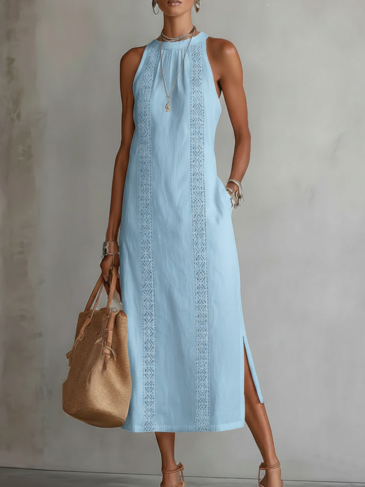 Jimena | Cotton linen midi jurk
