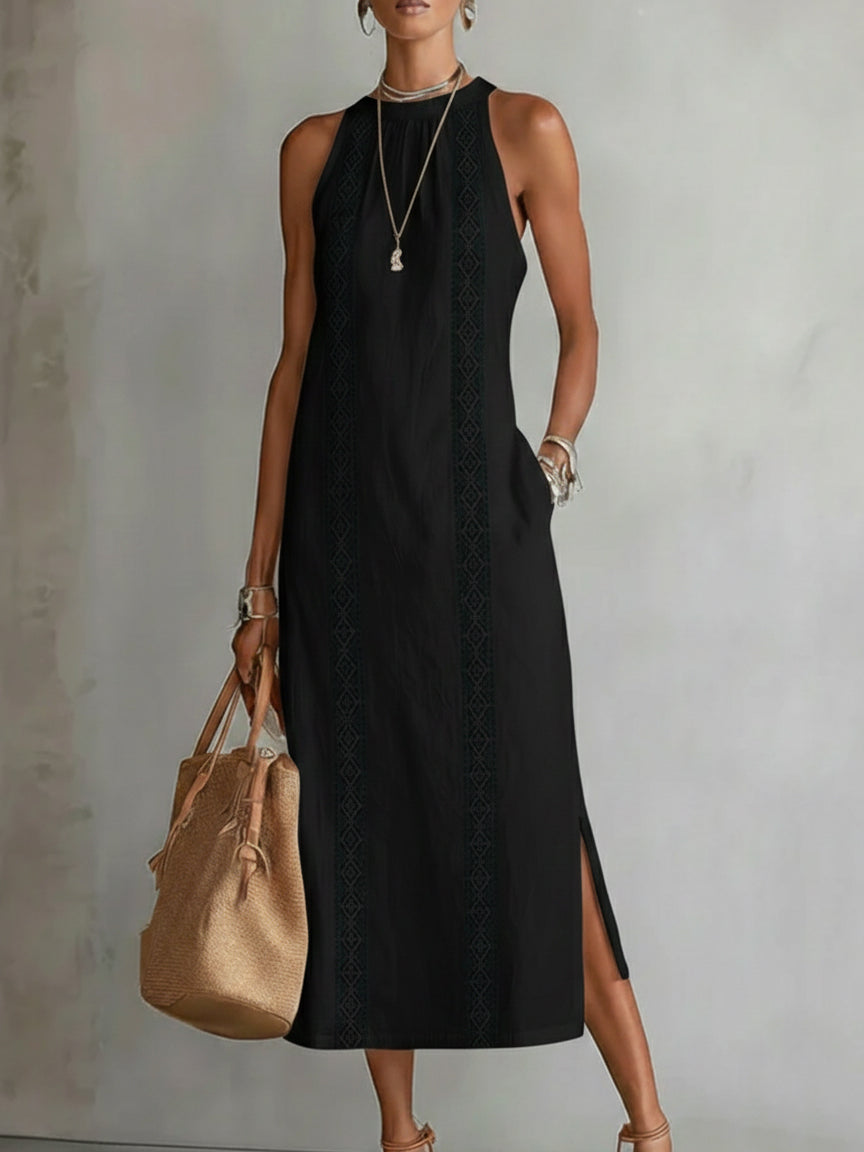 Jimena | Cotton linen midi jurk