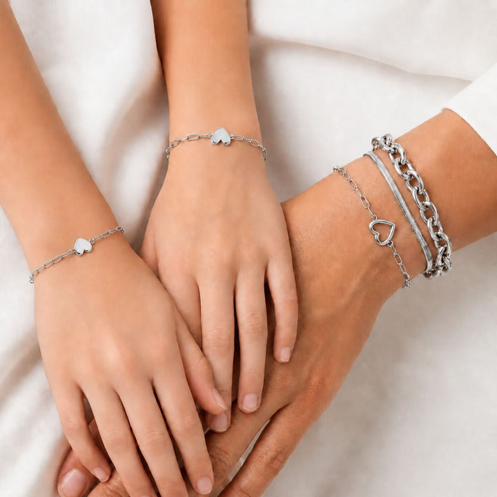 Moeder & Dochter Armband | Hartjes Set