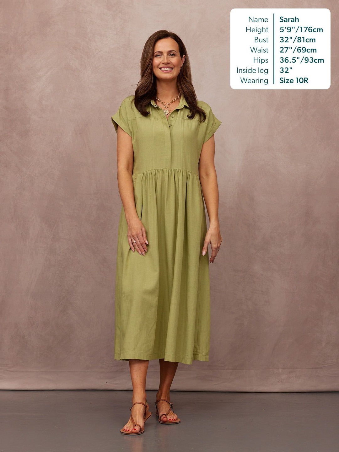 Rhiona Linen Shirt Dress - Olive