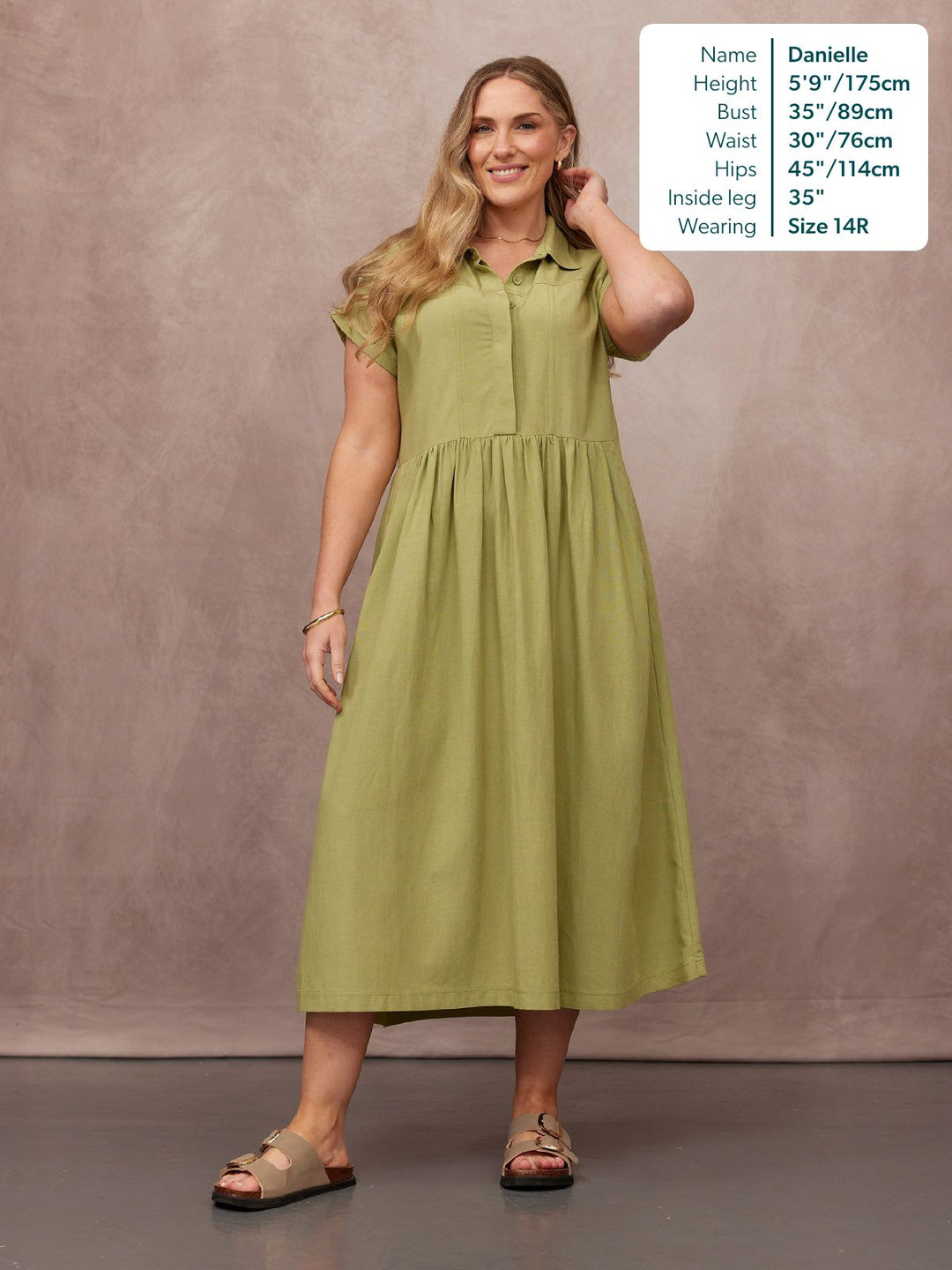 Rhiona Linen Shirt Dress - Olive