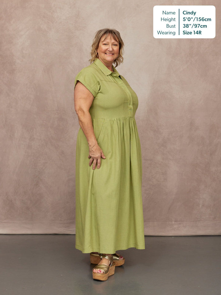 Rhiona Linen Shirt Dress - Olive